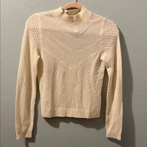Anthropologie 100% cashmere Elegant Cream Sweater xxs
